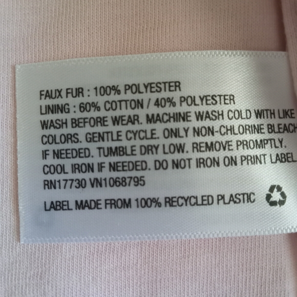 NWT | Cat & Jack Pink Baby Faux Fur Jacket Size 6-9 Months - Picture 6 of 6